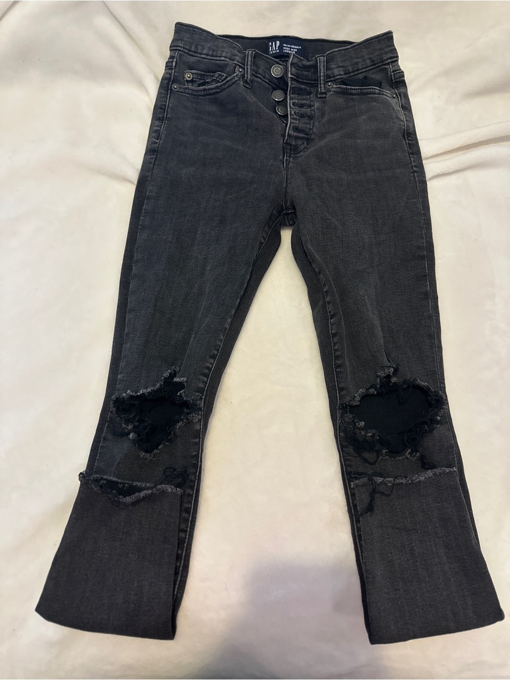 GAP Black High-Rise Distressed Skinny Jeans